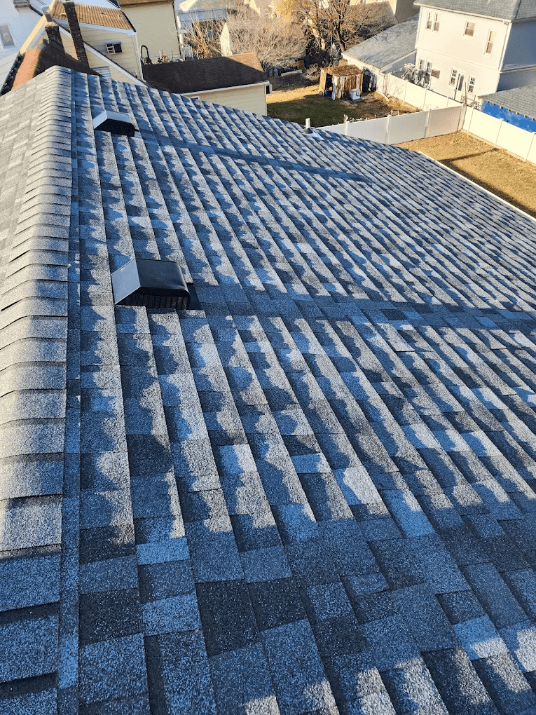Newly installed architectural shingle roof on a North Jersey home